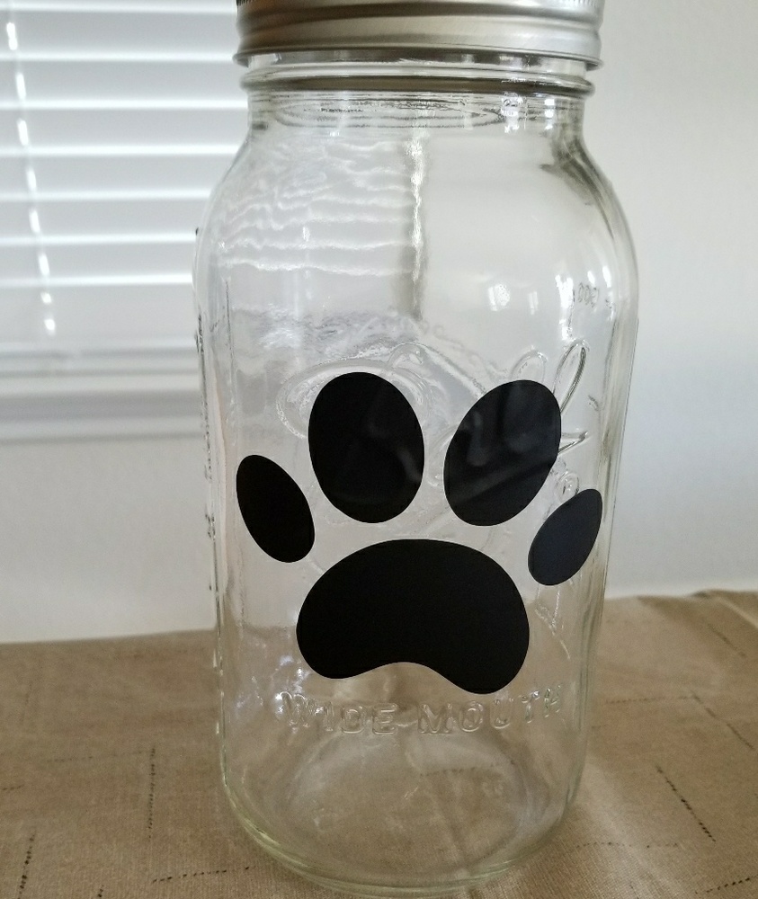 New doggie treat mason jar holder